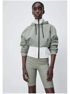 Y2K Zara Green Topstitched Biker Legging Shorts
